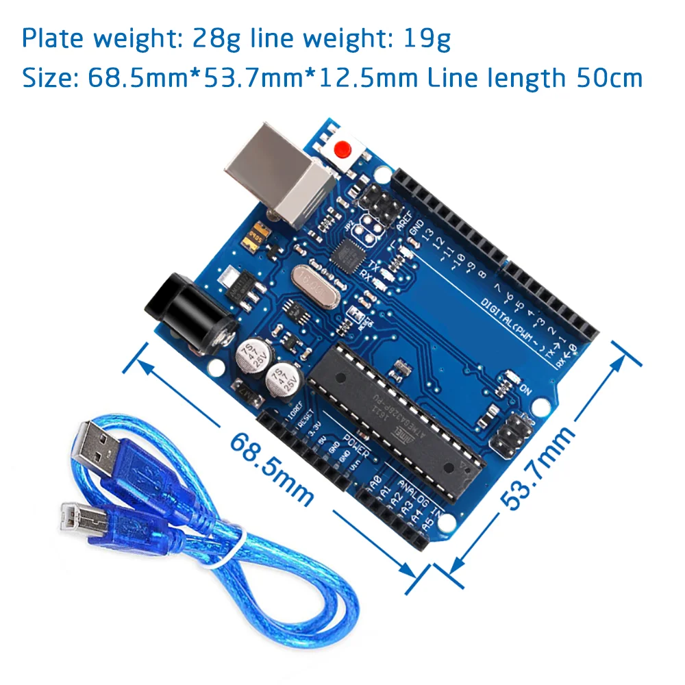 Emakefun UNO R3 ATMEGA328P SMD/DIP Chip 16Mhz For Arduino Development Board +50cm USB CABLE  One Set