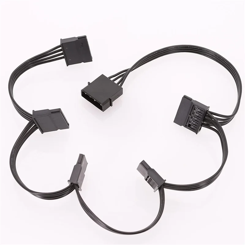 10PCS Molex 4Pin IDE To 5 SATA 15Pin Hard Drive Power Supply Splitter Cable For DIY PC Sever 18AWG 4-Pin To 15-Pin Power