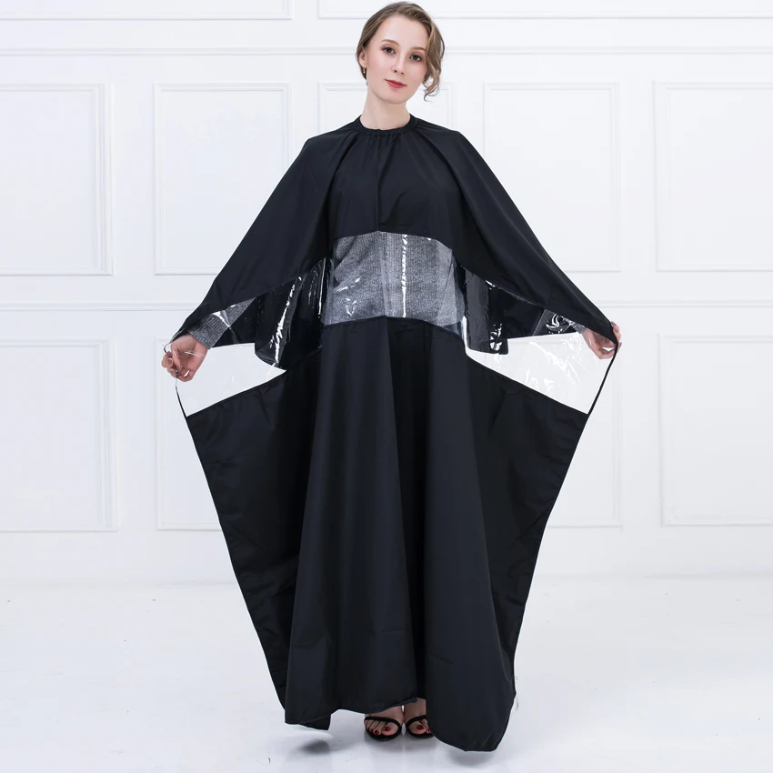 Profesjonalna peleryna fryzjerska do strzyżenia włosów, wodoodporna, antystatyczna, oddychająca, przezroczysta peleryna do salonu fryzjerskiego.