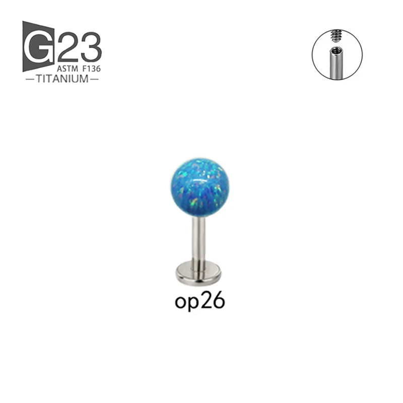 ASTM F136 Titanium Opal Earrings Set For Women Nose Stud Fashion Jewelry Septum Nipple Piercing Nariz Accessories image 3