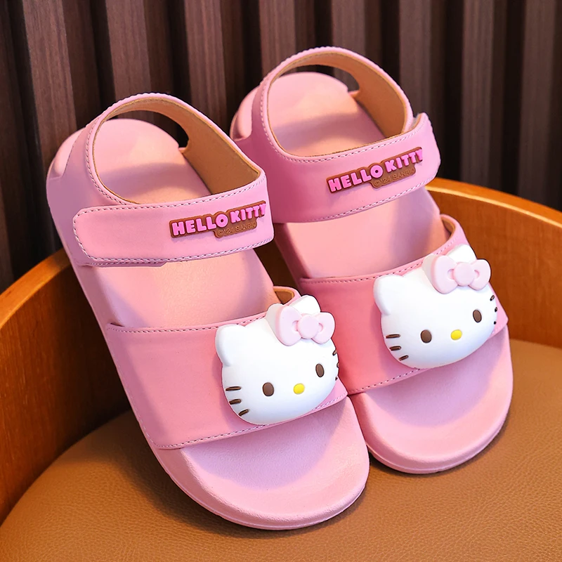 

New Fashionable Girls Sandals Summer Sanrio HelloKitty Sandals 3-14 Years Old Students Children Outside Wearing Sandals