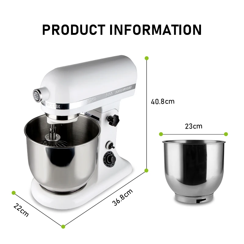 Misturador de suporte de alta potência, 320w, 7l, bolo, pão, massa, planetário, elétrico, eletrodoméstico, cozinha, misturador de alimentos