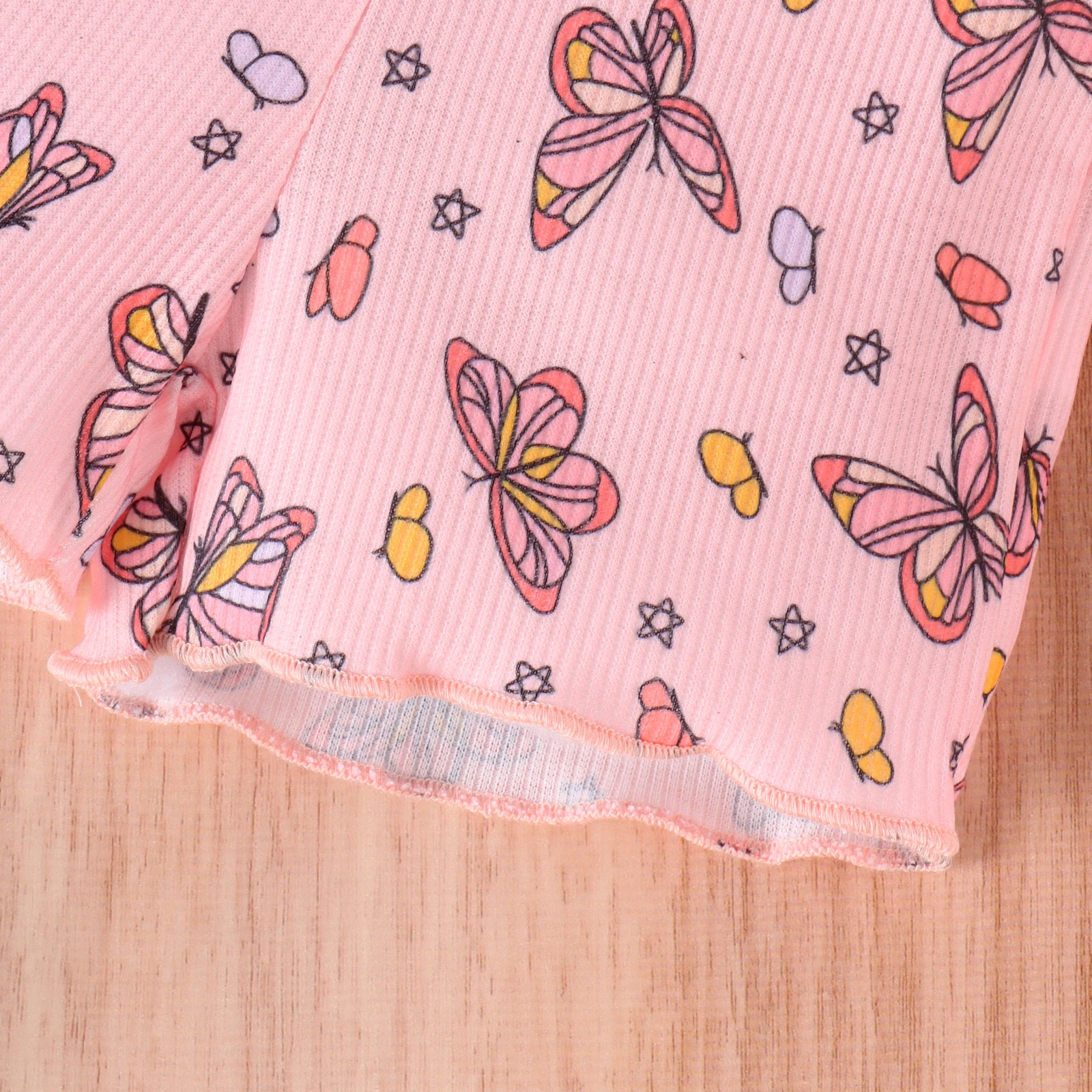 2PCS Summer 0-3 Years Old Trend Fashion Cute Baby Girl Universal Comfortable Soft Butterfly Flower Print T-Shirt + Shorts Set