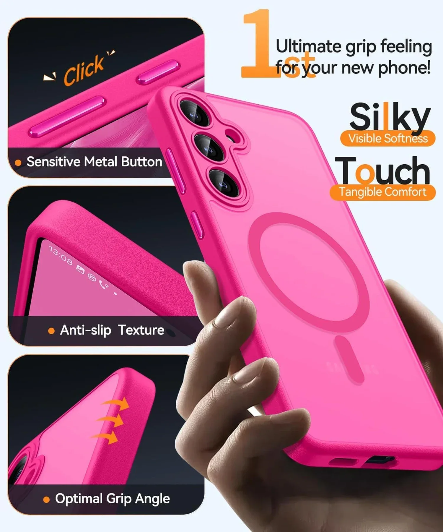 Luxuriöse Matte Hülle für Samsung Galaxy A57 A56 A17 A36 A16 A36 A37 5G S26 S25 S24 Ultra Plus FE S25Plus S24FE S25FE Magsafe Cover – Detail 2