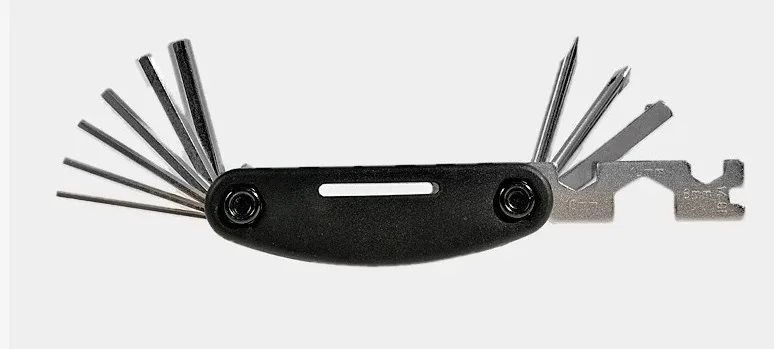 ROCKBROS 16-in-1 Fahrrad-Multifunktions-Reparaturwerkzeug-Set mit Sechskant-Speichenschlüssel, Schraubendreher und Schraubenschlüssel für Mountainbikes, Schwarz – Detail 3