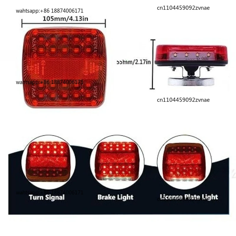 Wireless with Magnetic Trailer Truck Car Tail Light LED Warning Trailer Truck Tail Light