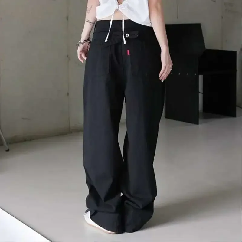 Stocked Vintage Denim Trousers With Buttoned Waistband And Embroidery By Woofan Enhanced Fashion For Men And Women