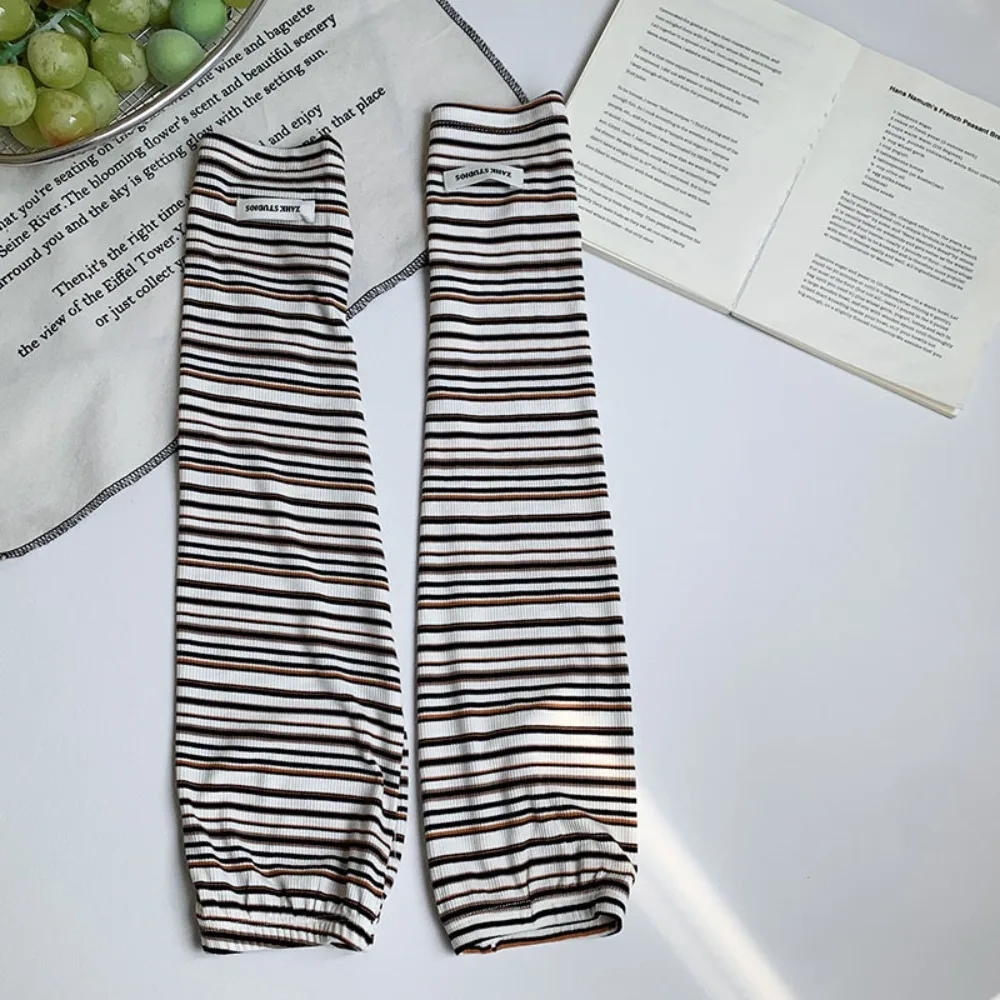 アームプロテクションストライプアイススリーブ弾性ルーズ日焼け止めスリーブ UV 断熱抗 UV 夏サイクリングスリーブ屋外