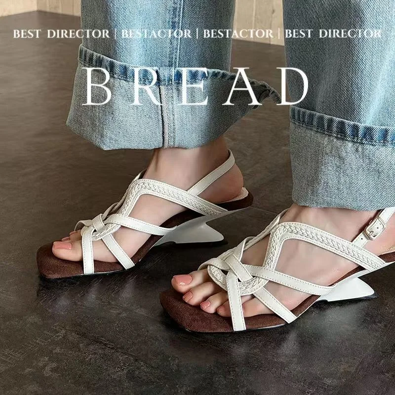 2026 new summer women sandals natural leather 22-25cm cowhide+sheepskin+pigskin cross-strap back-buckle women shoes fashion
