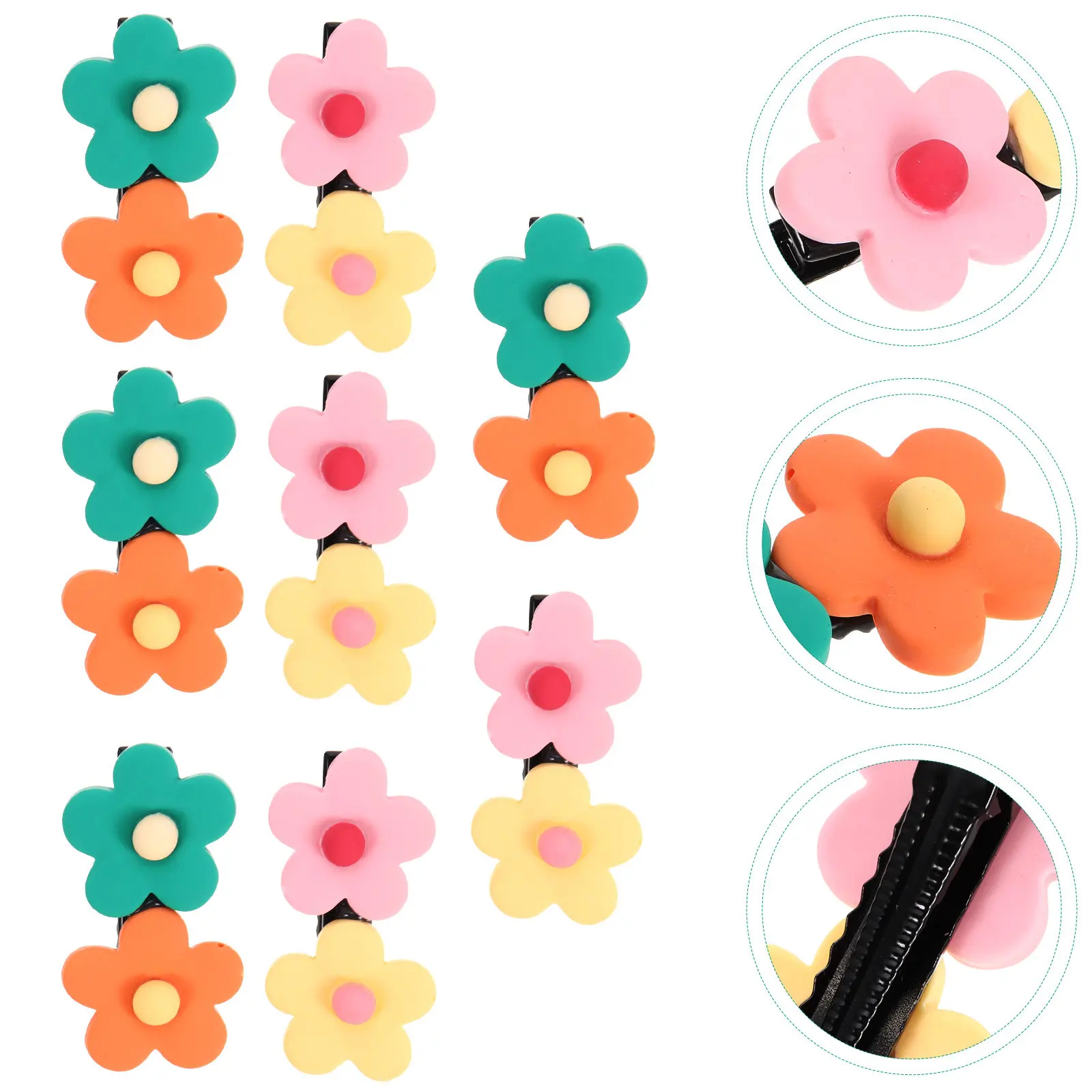

8Pcs Flower Hair Clips Candy Color Small Floral Hairpins Lightweight Hair Accessories for Women Cosplay Birthday Gifts
