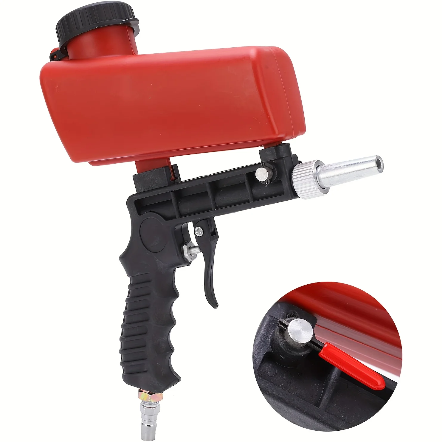 90PSI Adjustable Pneumatic Sandblaster Gun Portable Gravity Feed Air Sand Blaster with Ergonomic Grip Paint Spray Machine