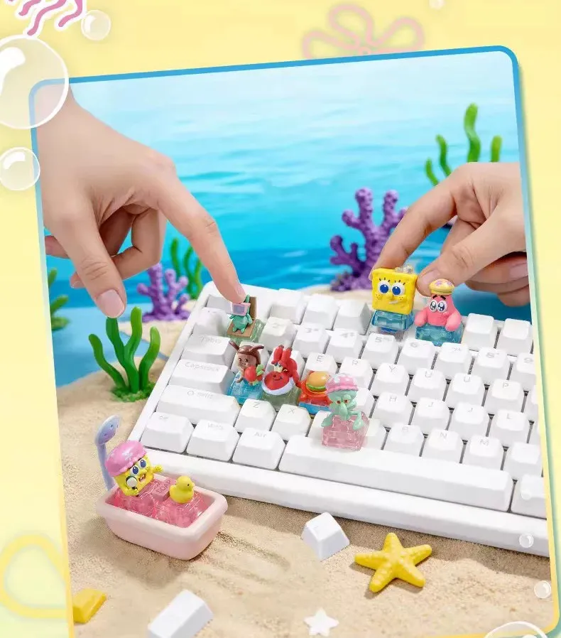 Original Spongebob-Schlüsselanhänger-Merchandise, filmthemenbezogene Plüschfiguren und Überraschungsboxen von Herr Krabs und Thaddäus. – Detail 4