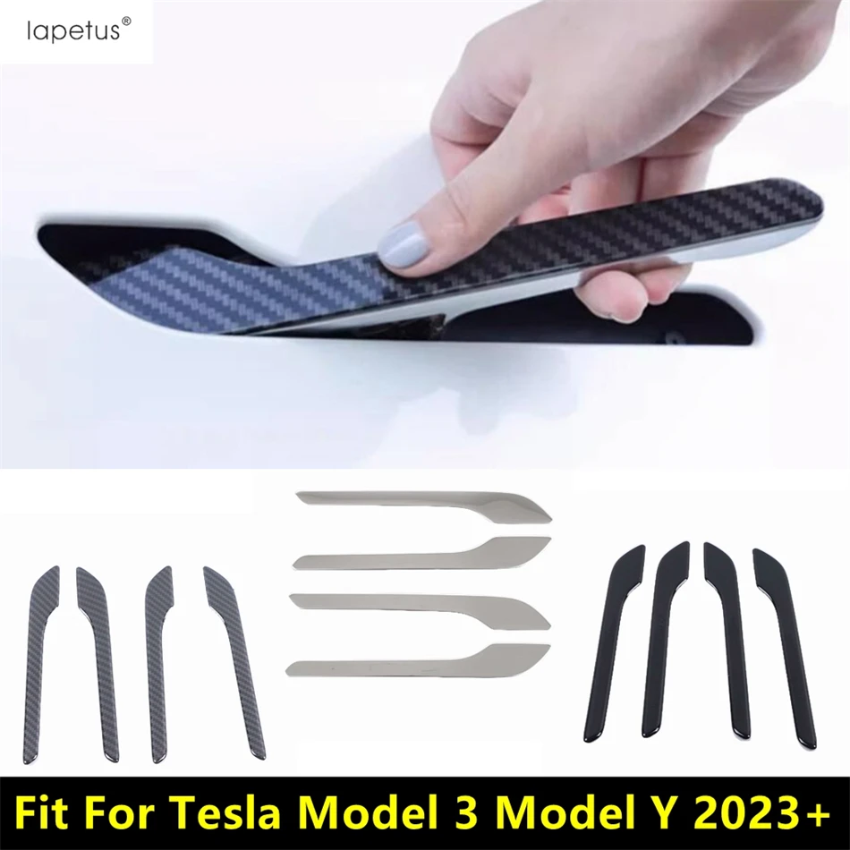 

Car Outer Door Handle Decoration Protection Cover Trim ABS / Stainless Steel Accessories Kit For Tesla Model 3 Model Y 2023 2024