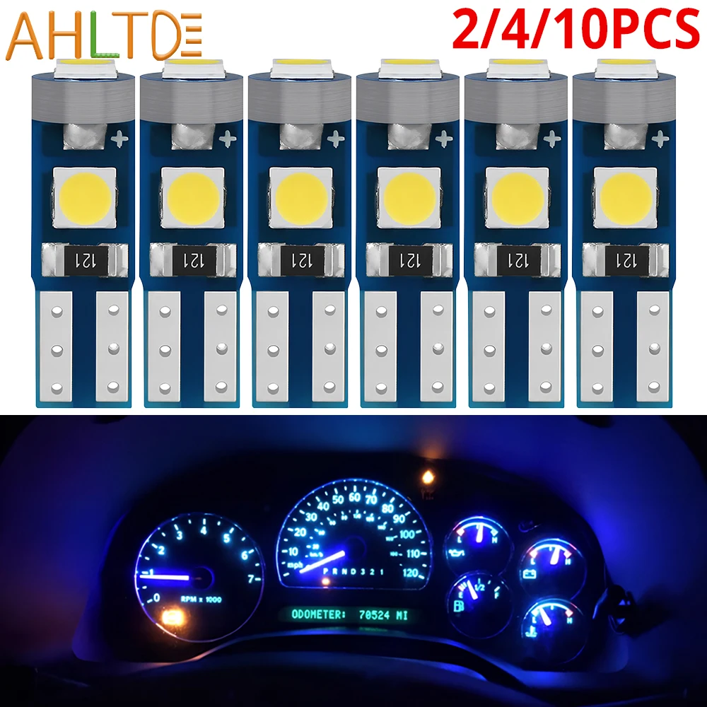 2/4/10pcs T5 W3W 3030 3smd Car Dashboard Lights Led Bulb 12v Ultra Bright Auto Interior Instrument Indicator Signal Wedge Lamp