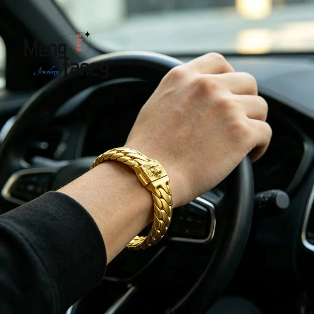 Yellow God Of Wealth Tiger Horsewhip Pattern Bracelet Trendy Exquisite High-End Popular Personality Mascots Elegant Lucky Gift