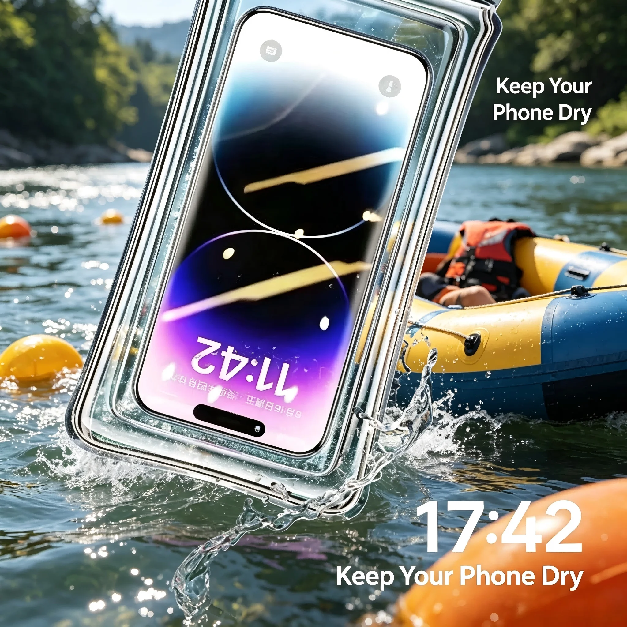 Universal 1Pcs Waterproof Cell Phone Pouch Self Sealing Underwater Phone Protector With Lanyard For Boating Fishing Water Sports Outdoors Vacation Accessory Compatible Most Smartphones Gift - view 4
