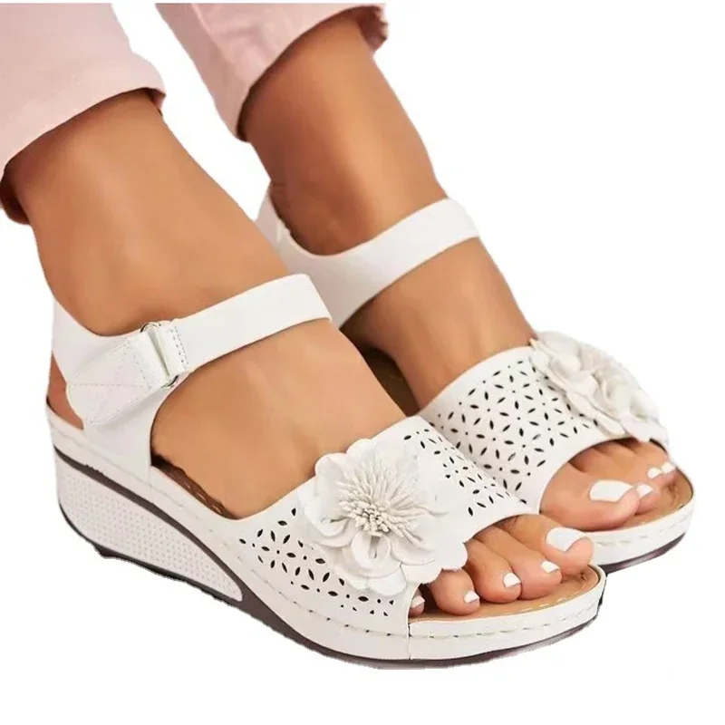 Sandales d\'Été Légères et Antidérapantes pour Femme, Chaussures Sexy Respirantes à Semelles Compensées, Anti-irritations