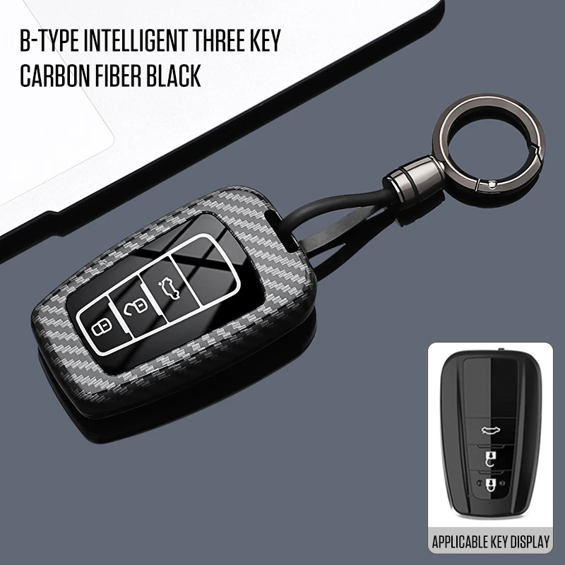 

ABS Car Remote Key Case Cover Bag for Toyota C-HR CHR Prius RAV 4 Camry Corolla 2017 2018 2020 2021 Keychain Accessories