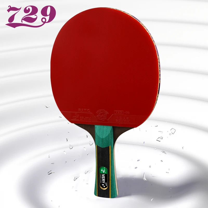 729 Friendship 9 Star Professional Table Tennis Racket Carbon Blade Sticky Sponge PingPong Bat with Rubber Paddle High level