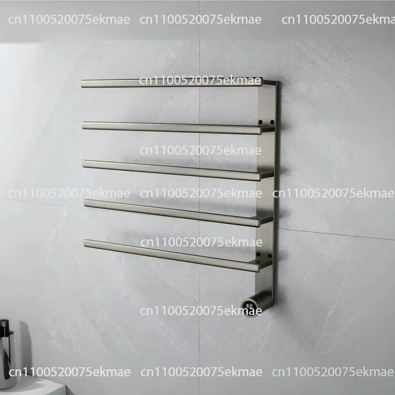 Electric Towel Rack, Bathroom Intelligent Heating Drying, Towel Rack, Carbon Fiber Perforated Rack, Intelligent Timing