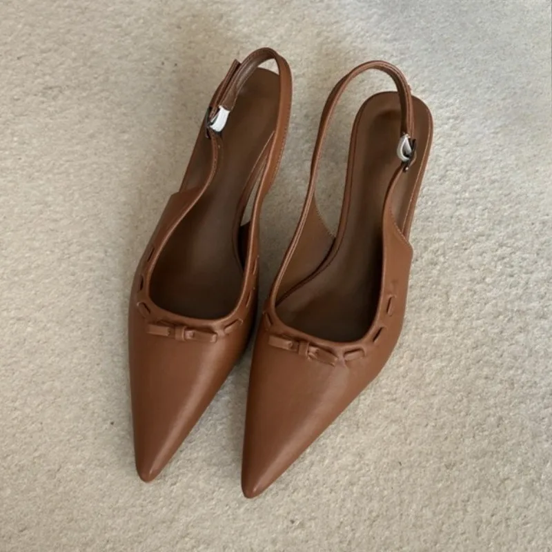 

Patent Leather Sexy Pointed Toe Women Pumps New 2026 Elegant Slingback High Heels Dress Fashion Bowknot Sandals Tacones Mujer