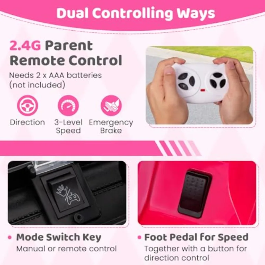 ركوب على شاحنة ركوب كهربائي 12 فولت على السيارة مع جهاز تحكم عن بعد 3 سرعات تعليق زنبركي اتصال لاسلكي USB Music Light Ri #3