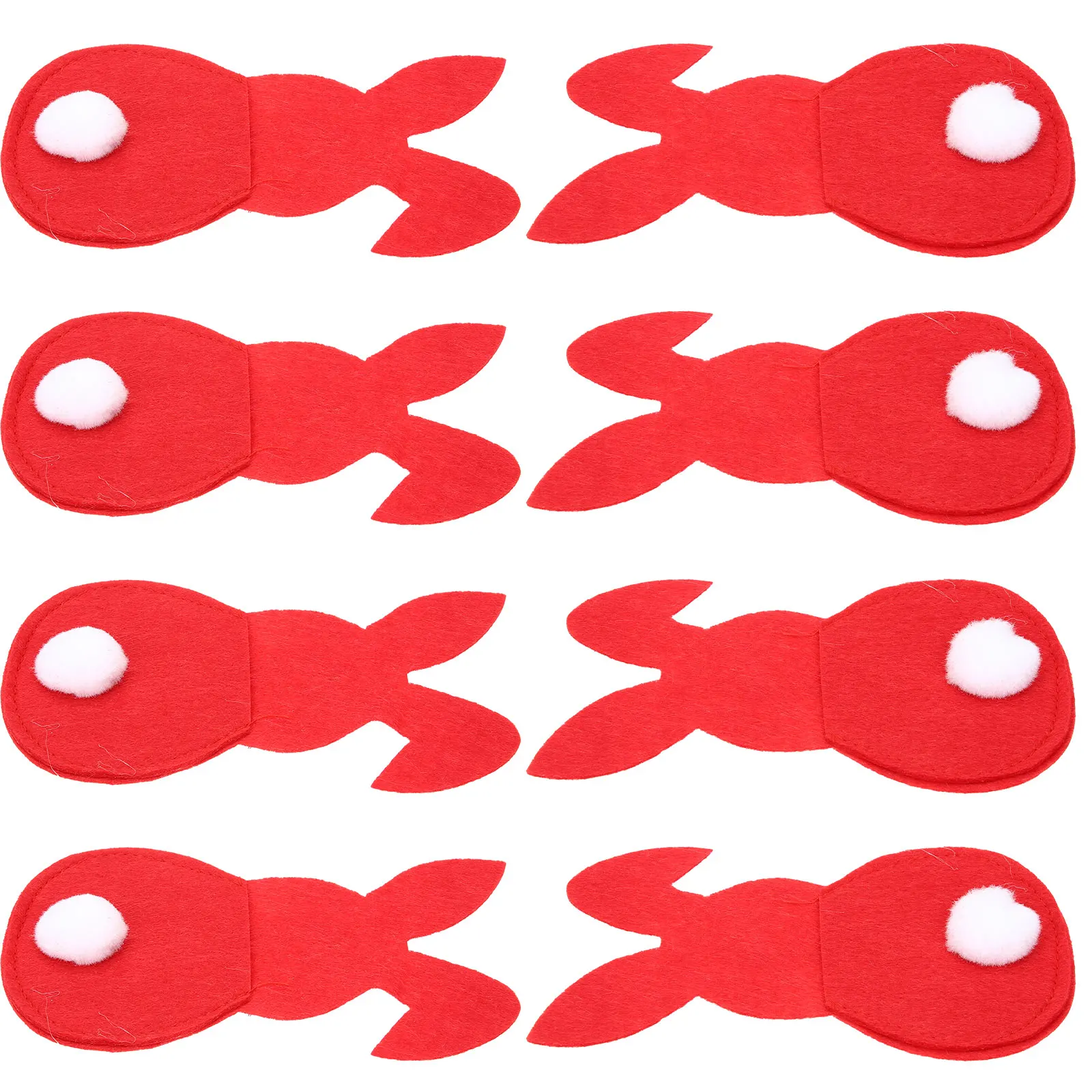 

8pcs Rabbit Shape Cutlery Bag Adorable Festival Tableware Holder Portable Storage Silverware Pouch Easter Themed Packaging