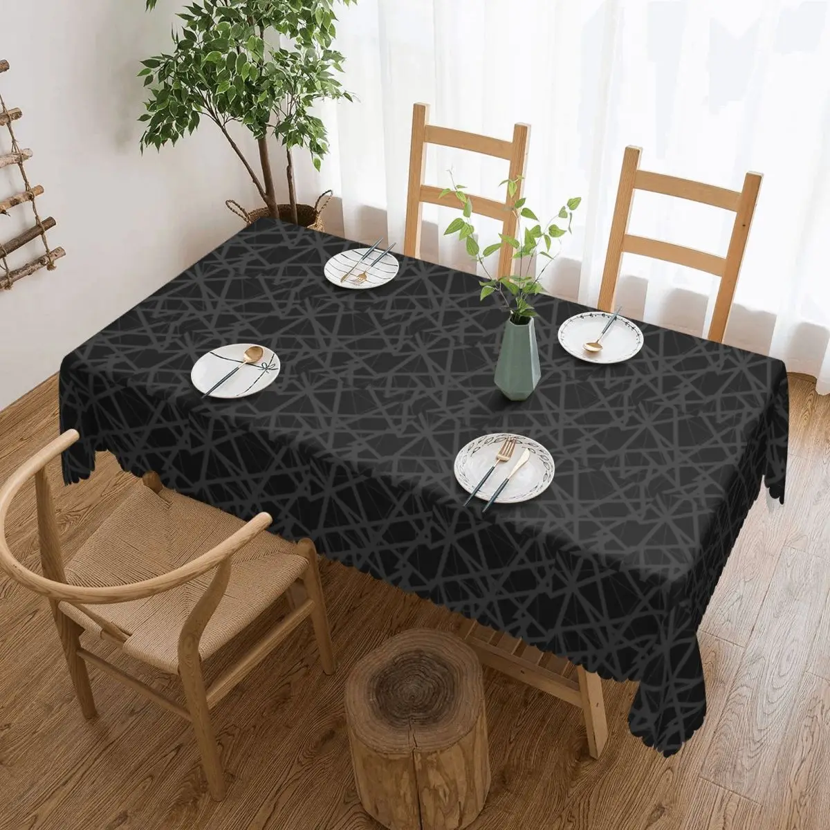 EVH Authentic Stripes Design Custom Rectangular Tablecloth Oilproof Table Cover for Dining Events Table Cloth