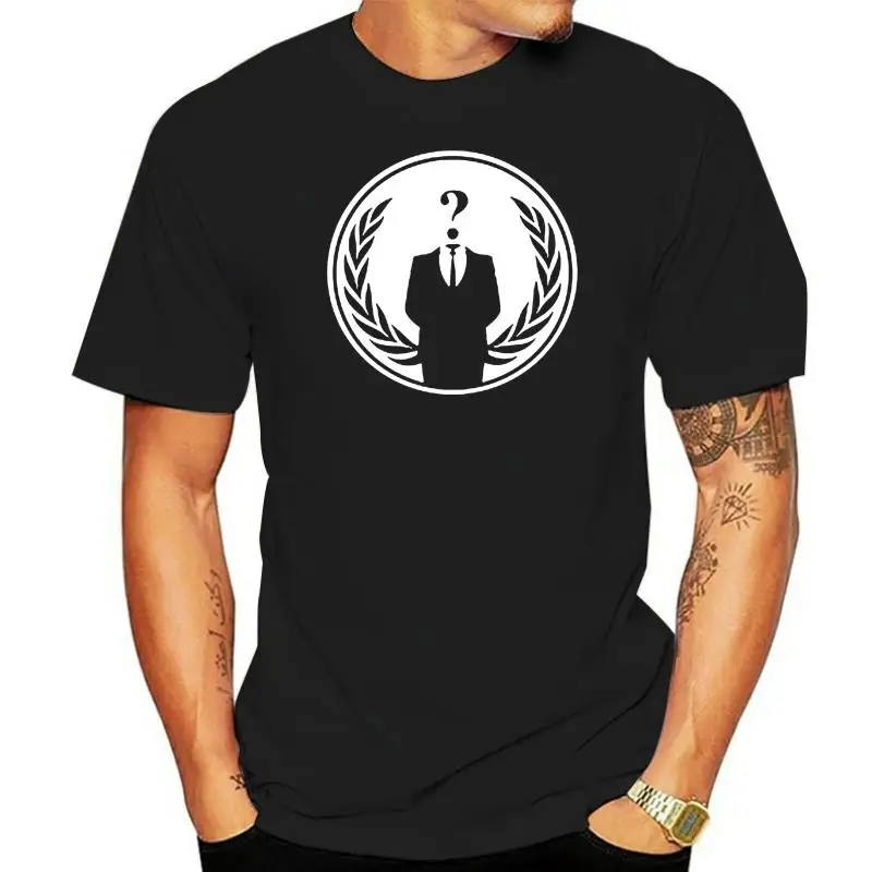 New Anonymous Guy Fawkes Logo Masque Revolution Men's Black T-Shirt Size S-3XL  