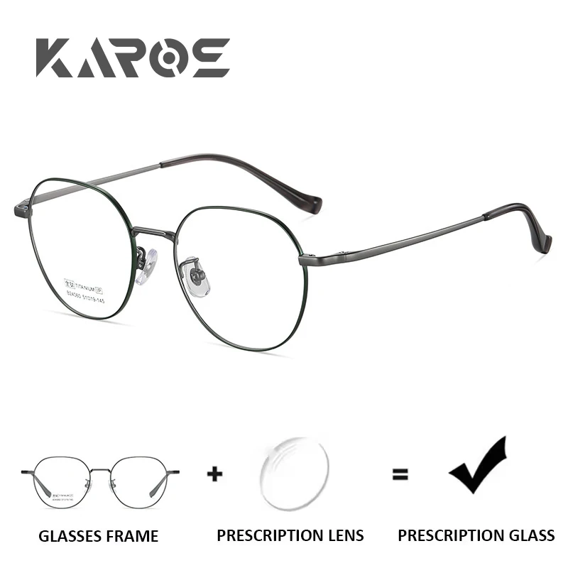 نظارات KAROS All Titanium لقصر النظر التقدمية للنساء وصفة طبية دائرية مضادة للضوء الأزرق فوتوكروميك #1