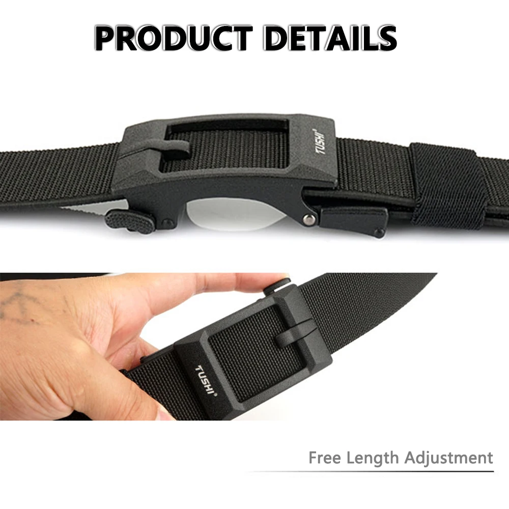 TUSHI Men's Belt Outdoor Multi Function Alloy Buckle Tactical Belt Canvas Nylon Belt Training Quick Hanging Belts Neutral Belt