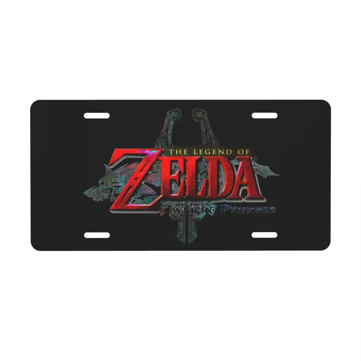 Custom The Legend Of Zeldas License Plate Sword Skyward Triforce Decorative Car Front License Plate Cover Aluminum Vanity Tag