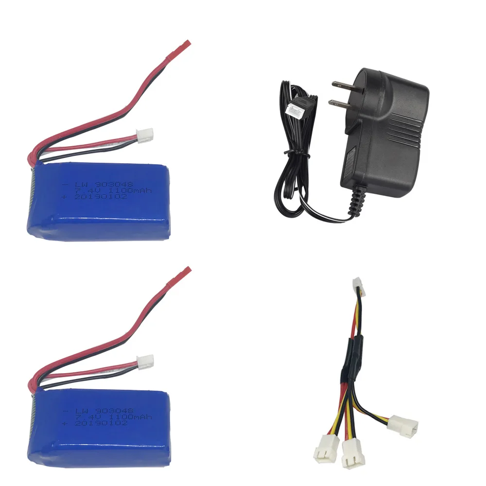 7.4V 1100mAh  Helicopter LiPo Battery with charger set for WLtoys A949 A959 A969 A979 V912 V913 V353 k929 V262 L959 T23 T55 F45