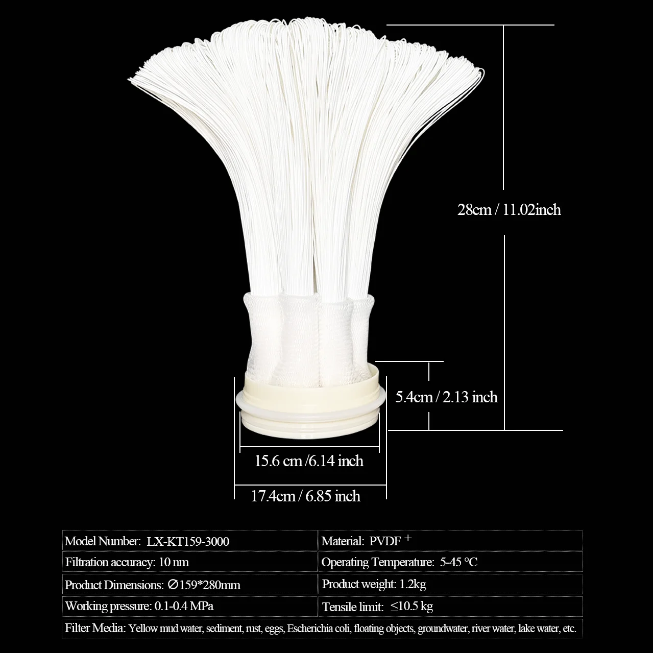 0.01 micron ultrafiltration filter, suitable for home and outdoor use, environmentally friendly and efficient