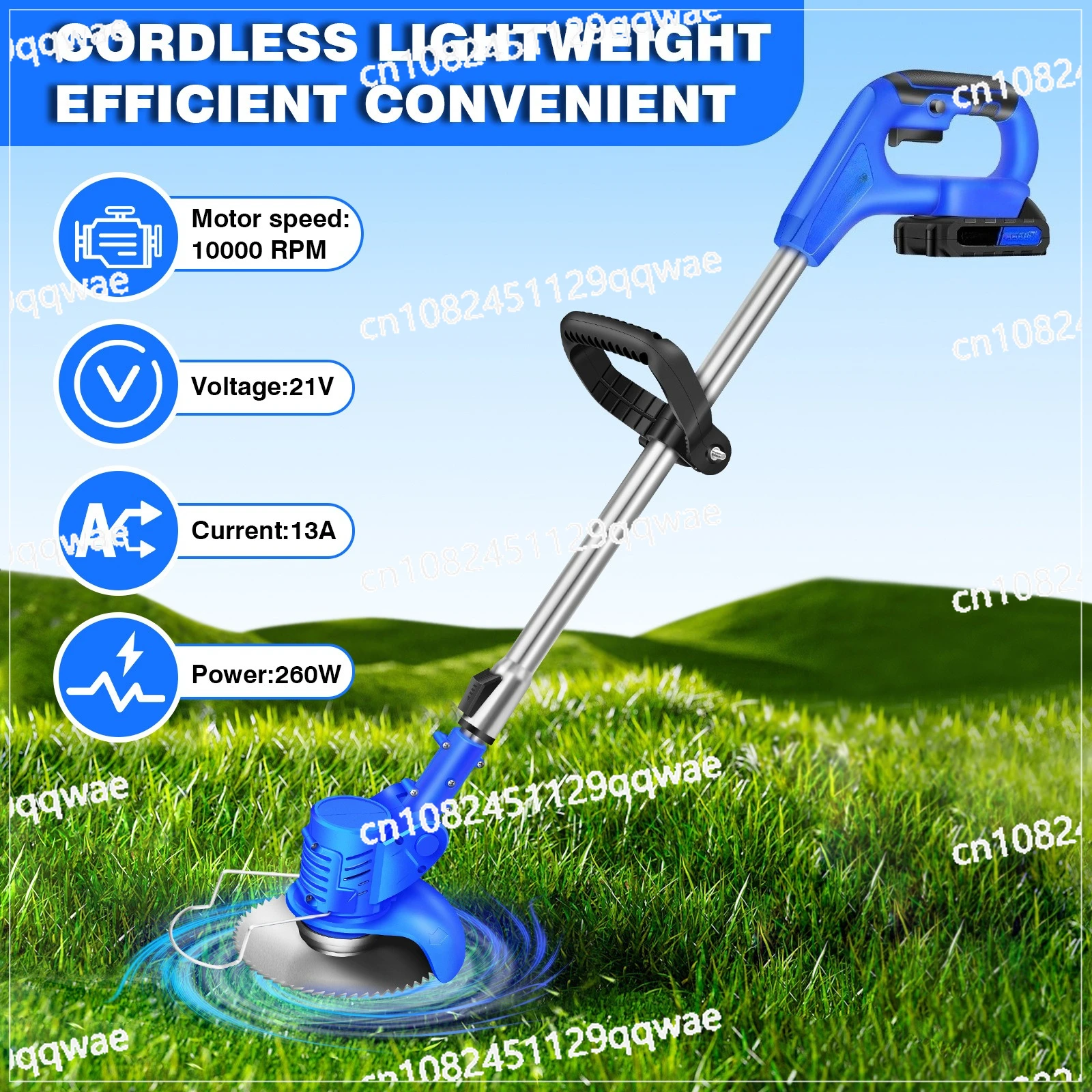 Small household rechargeable lawn mower lithium battery lawn mower trimming artifact