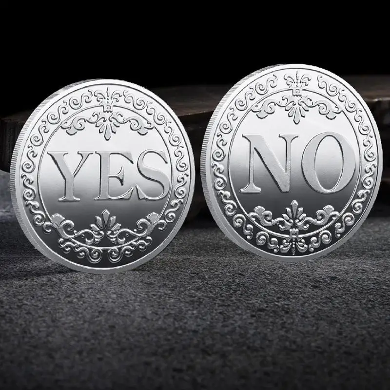 Yes/No Coin Help Decide Collectible Toys Exciting Commemorative Badge Coin Souvenirs For Children's Holiday Gifts