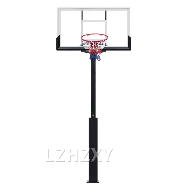 Removable Inground Basketball Hoops Adjustable 2.45-3.05M Altitude Outdoor Adult Kids Metal Backboard Frame Shooting Rack