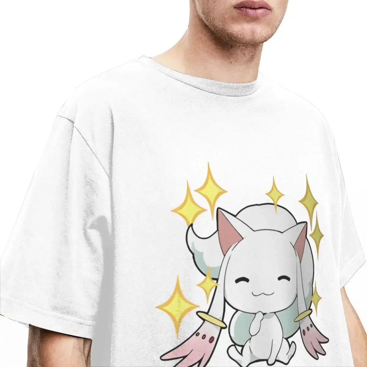 Men Women Funny Kyubey Chibi Shirt Accessories Puella Magi Madoka Magica Cotton Clothes