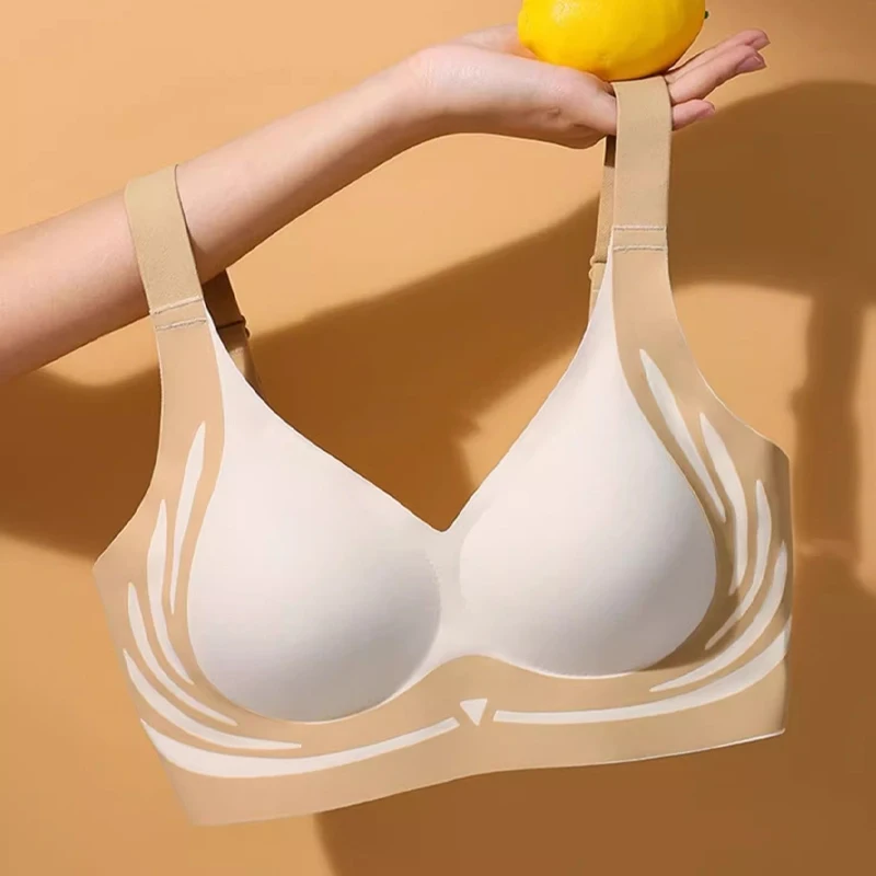 Women's Super Gather Wireless Push-up Bra Women Gathered Up Soft Support Adjustable Underwear Anti-sagging Seamless Lift-up Bras