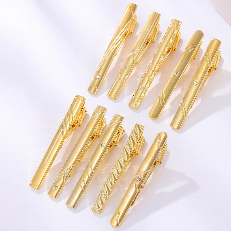 New Metal Gold Color Tie Clip For Men Wedding Necktie Tie Clasp Clip Gentleman Ties Bar Tie Pin For Men's Accessories