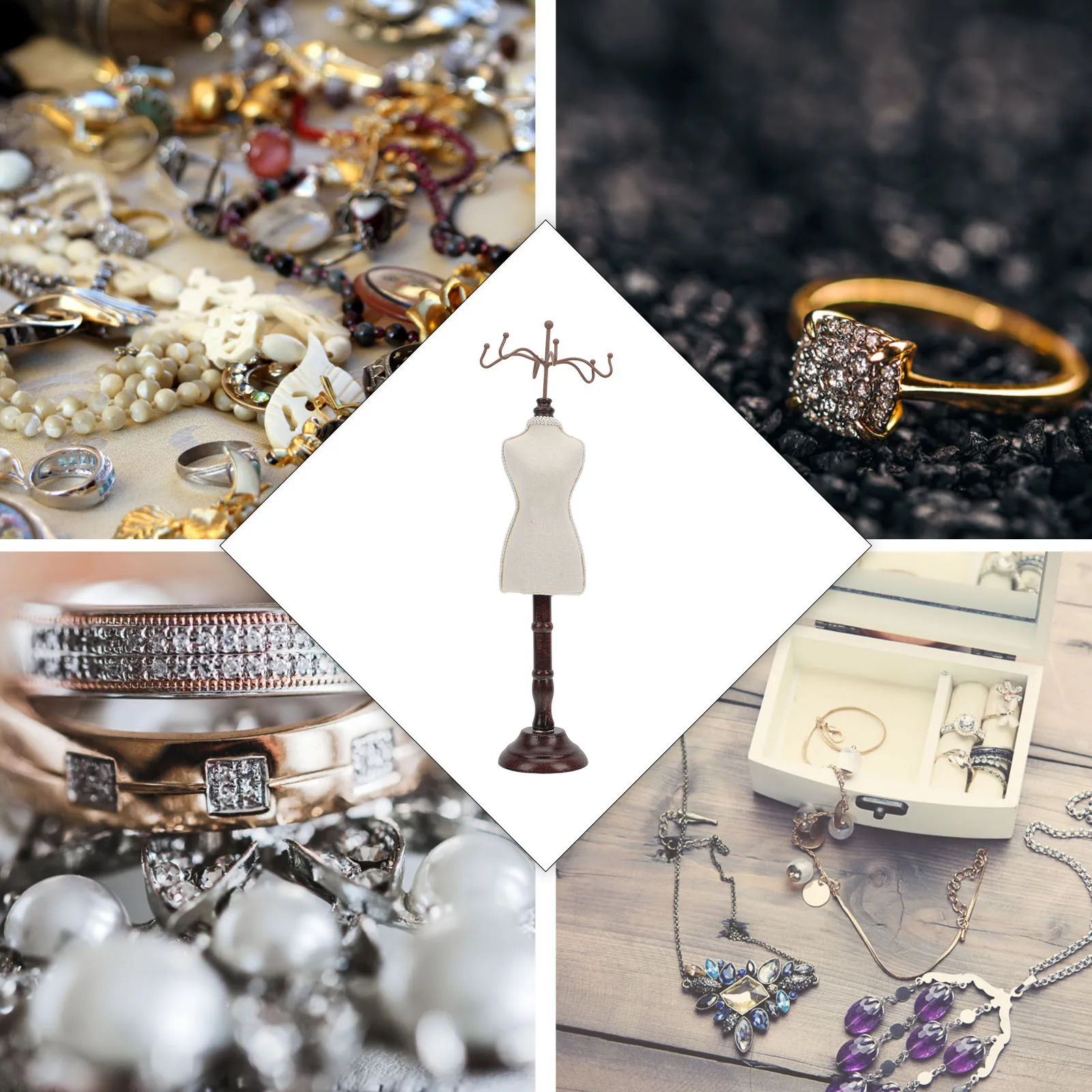 

Стойка для ювелирных изделий в стиле ретро, изысканная подставка для ожерелья, декоративный настольный органайзер для украшений для дома, подставка для ожерелья