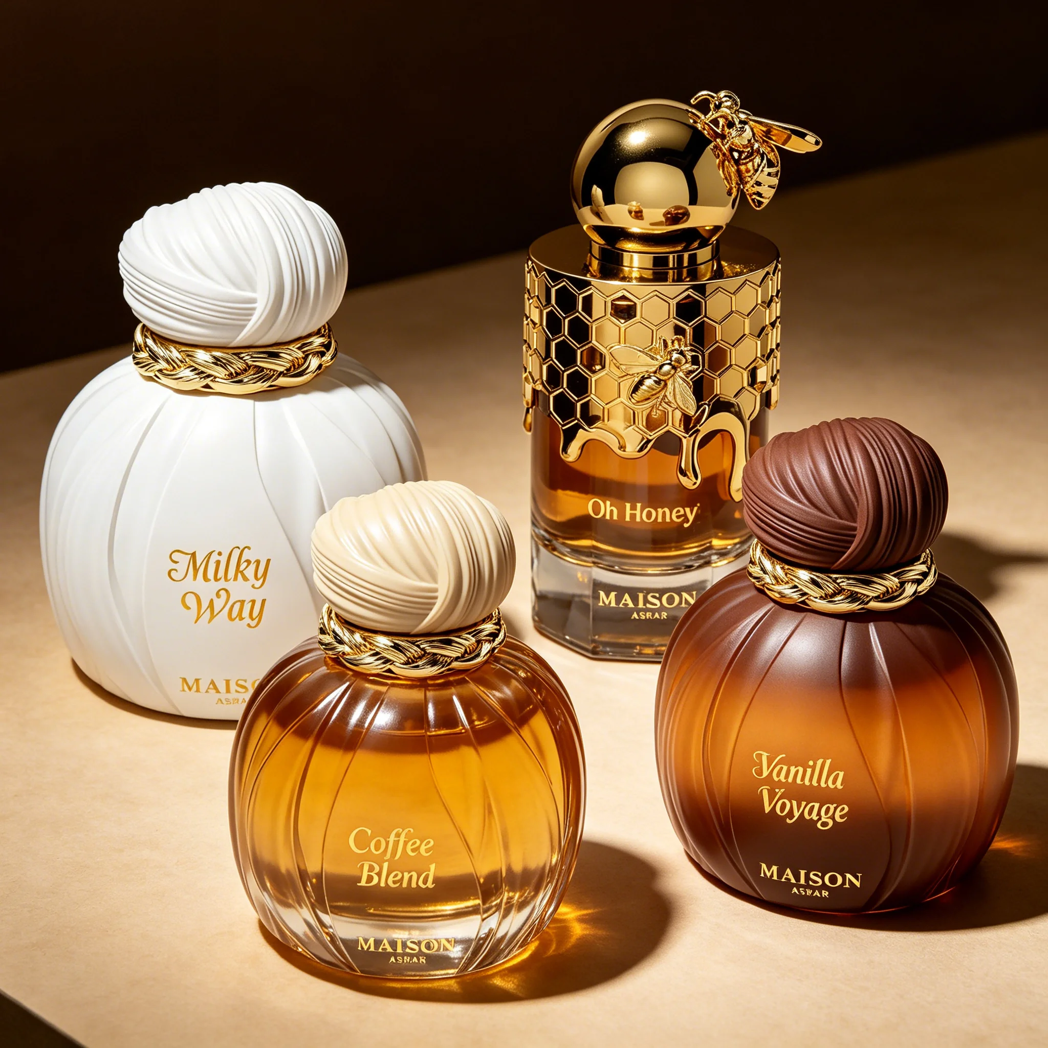 

MAISON ASRAR Perfume- Oh Honey Vanilla Voyage Coffee Milky Way 4 Fragrances 100ml Long Lasting Gift