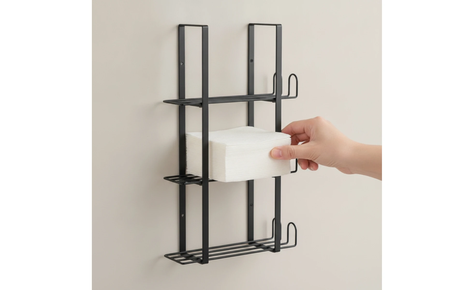 Wall-Mounted Storage Rack Space-Saving Three-Tier Storage Rack Wall-Mounted Organizer Narrow Slim for Labs, Kitchens