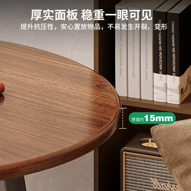 Small Round Side Table Light Luxury Coffee Table Mini Tea Table for Living Room Sofa Corner Simple Home Decor Rental House