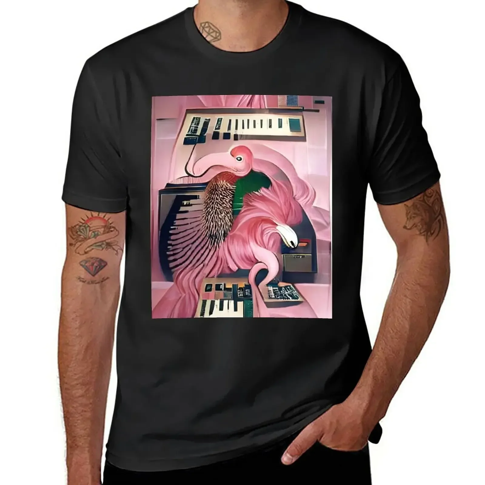 pink peacock T-Shirt shirts graphic tees plus size tops plain plain t shirts men