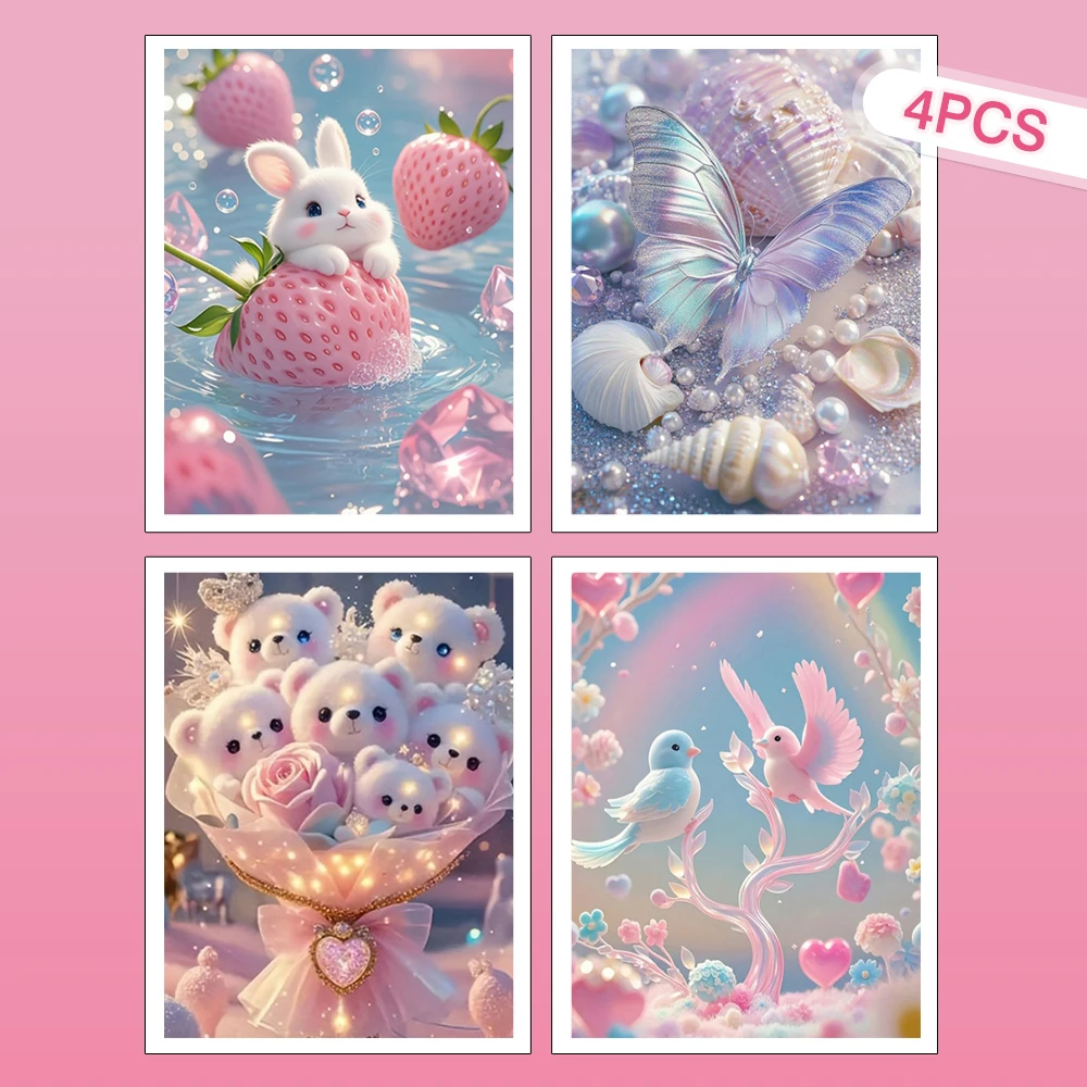 huacan-4pcs-pintura-diamante-animal-com-broca-redonda-completa-coelho-borboleta-urso-passaro-mosaico-decoracao-de-casa-strass-kits-de-arte-diy