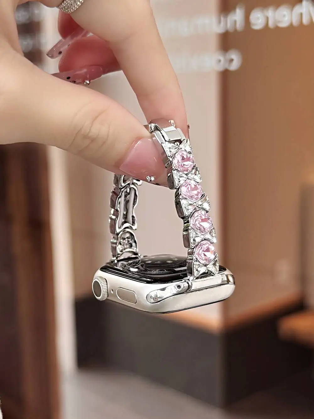 Bracciale in metallo bling per cinturino Apple Watch link donna Serie 8/7/6/10/9 40mm 41mm 44mm 45mm 46mm cinturino