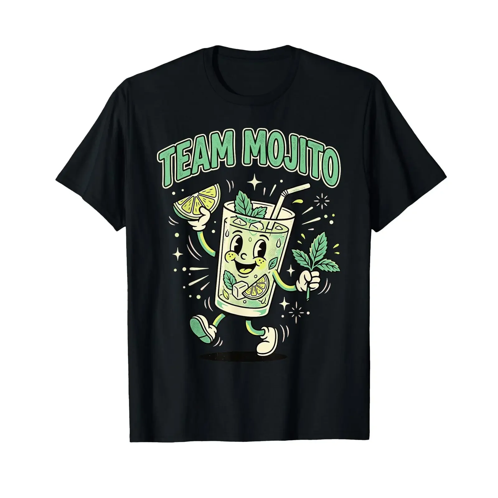 Stag Party Team Mojito Cocktail for Bartender T Shirt vintage Washed Stylish Top For Everyday Wear homme Soft Slightly graphic