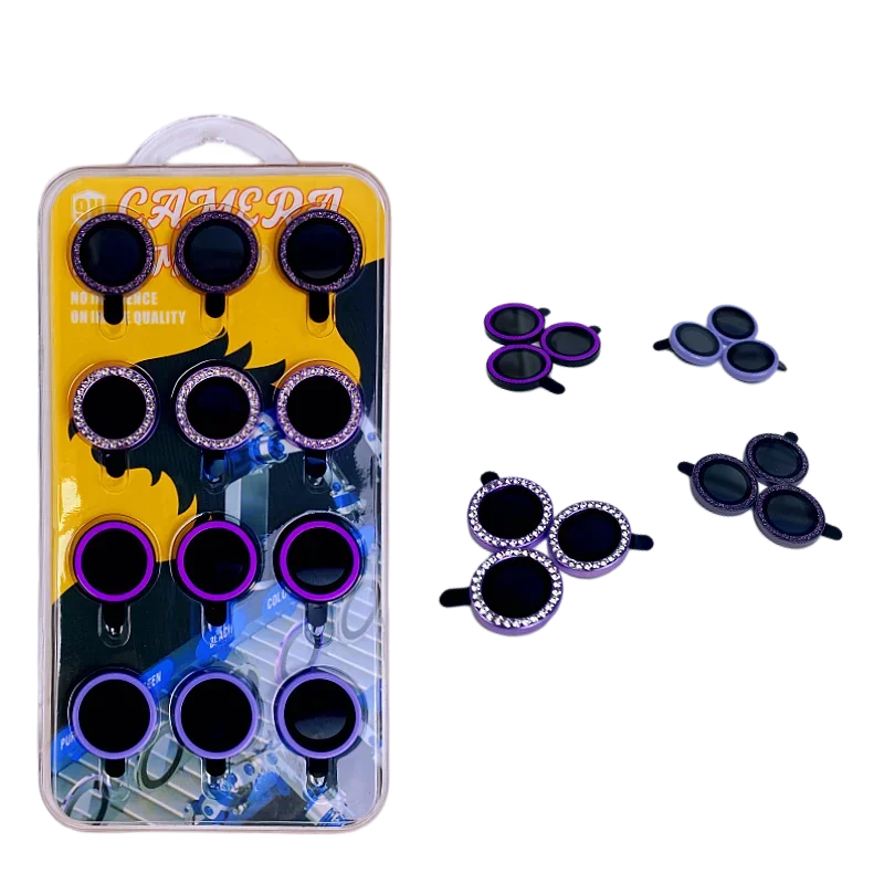 12 IN 1 Bling Glitter Diamond Camera Lens Protector for iPhone 14 Pro Max Plus 13 12Mini iPhone15 Tempered Ypm5 Protection Film