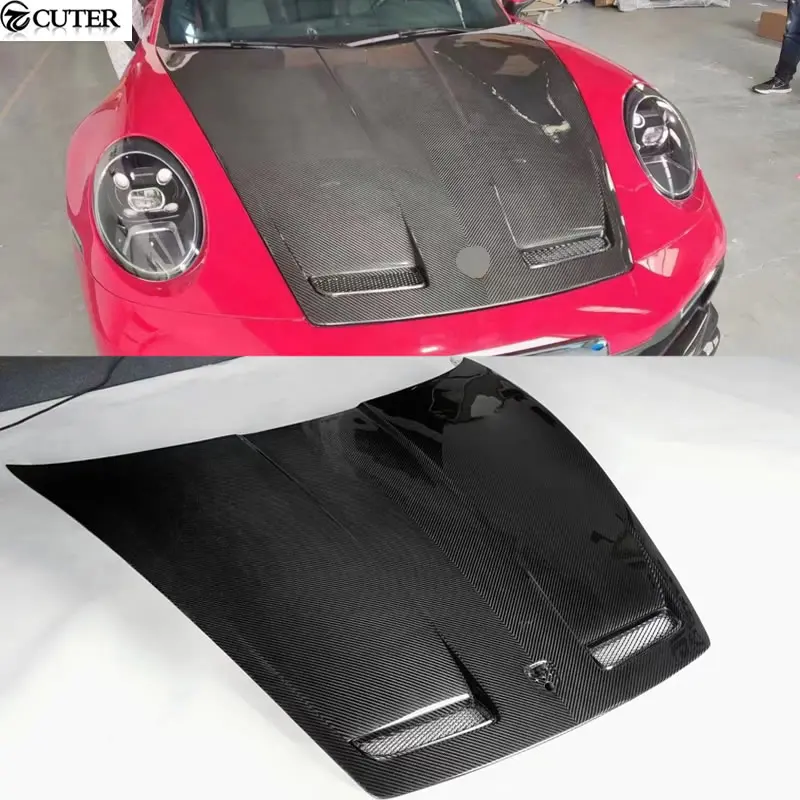 

911 992 GT3 Style Dry Carbon Fiber Engine Hood Bonnet for Porsche 911 992 Carrera Car Body Kit 2020